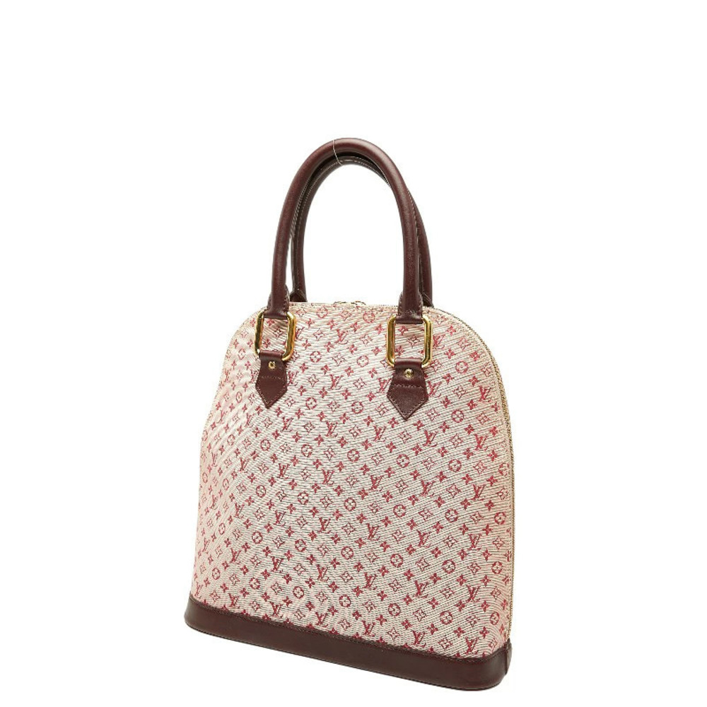 Louis Vuitton Alma Cerise Red Handbag Monogram Tote Leather Canvas Bag